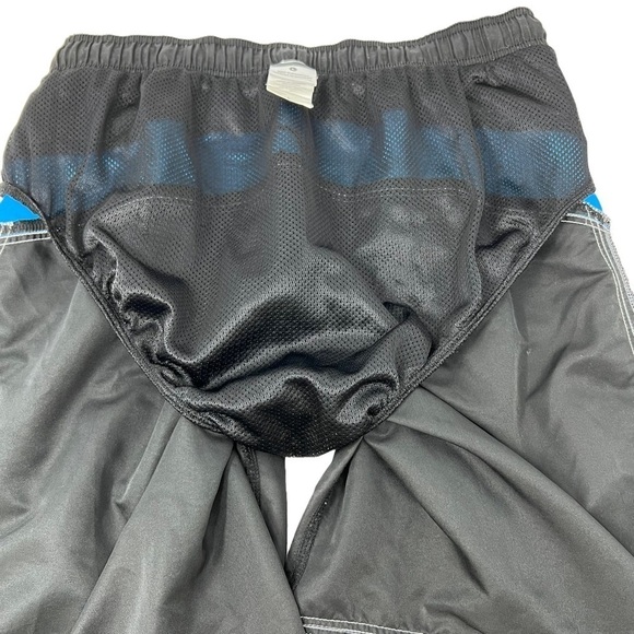 Y2K Nike Color Block Relaxed Fit Swim Trunks Size Large Blue Black Elastic Waist - Picture 8 of 9